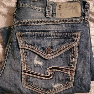 Buckle Silver Jeans 34x34 Men's Blue Jeans
